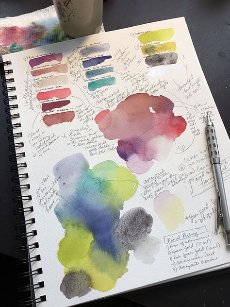 Color Palettes For Painting, Watercolor Limited Palette, Watercolor Color Schemes, Artist Color Palette, Drawing Palette, Watercolour Swatches, Color Theory Painting, Personal Color Palette, Watercolor Challenge