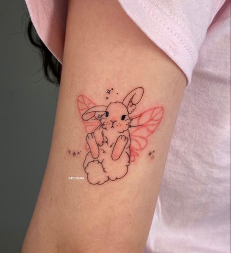 Double Tattoo, Cotton Tattoo, Bunny Tattoo, Mystical Tattoos, Timeless Tattoo, Nostalgic Aesthetic, Aesthetic Tattoos, Bunny Tattoos, Rabbit Tattoos