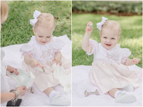 Heirloom First Birthday Photos, First Birthday Portraits, Sweet First Birthday, Birthday Portraits, Baby Heirloom, Southern Baby, Milestone Photos, Baby Room Organization, Heirloom Dresses