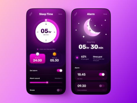 Alarm App by Vitaliy Dorozhko on Dribbble Watch Images, App Design Trends, Alarm App, Mobile App Design Inspiration, App Interface Design, Mobile Ui Design, App Design Inspiration, Mobile App Ui, App Interface