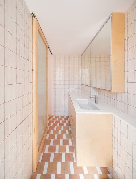 Parramon + Tahull adds tiled floors to refurbished Barcelona apartment Traditional Apartment, Barcelona Architecture, Tiled Floors, Orange Tiles, Barcelona Apartment, Rural House, Apartment Renovation, Patio Interior, Stair Storage