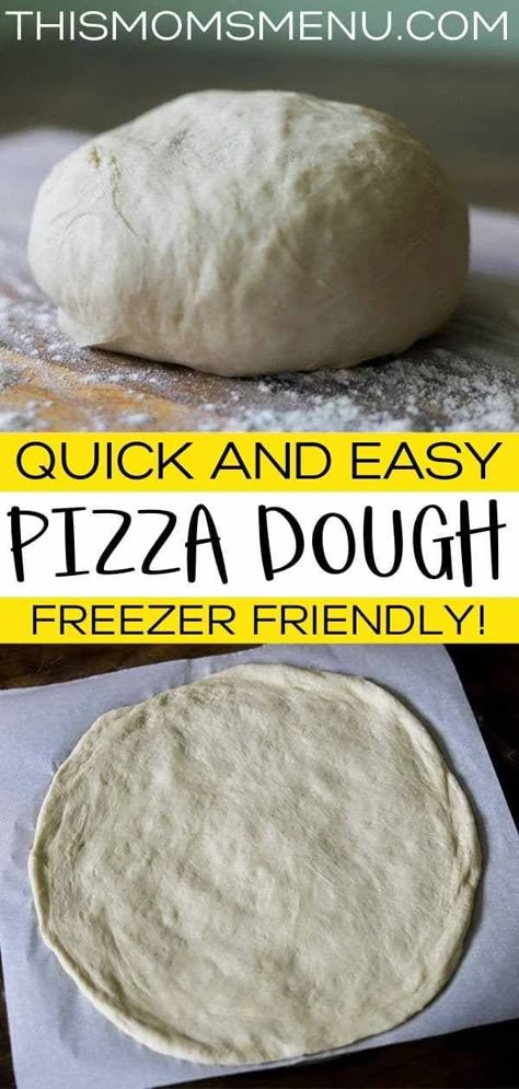 Quick And Easy Pizza Dough, No Rise Pizza Dough, Freeze Pizza Dough, Quick Pizza Dough, Grilled Pizza Recipes, Pizza Dough Recipe Easy, Freezable Meals, Easy Pizza Dough, Budget Friendly Dinner