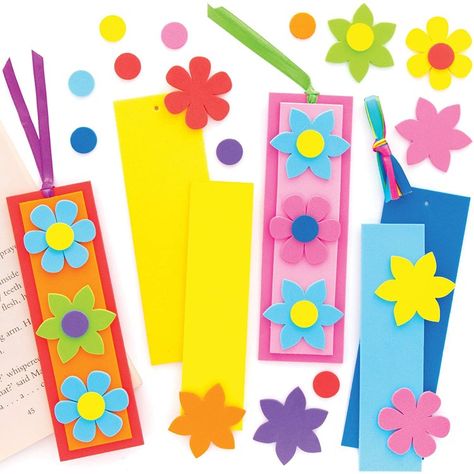 Stained Glass Kits, School Kids Crafts, Penanda Buku, Flower Mix, Unique Bookmark, Flower Bookmark, Diy Bookmarks, Craft Kits For Kids, Let The Fun Begin