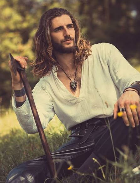 Wild and free...#bohemian  #boho  #hippies  #hippiespirits  #craft  #bohochild Man With Long Hair, Man Sitting, Long Hair Styles Men, Character Inspiration, Mens Hairstyles, Beautiful People, A Man, Long Hair, Hollywood