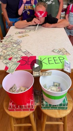 Sticky Hands Game, Diy Deal Or No Deal Game, Money Party Games, Lets Make A Deal Game Diy, Money Games For Adults Party Ideas, Family Money Games, Money Games For Adults, Team Building Games For Adults, Money Games For Kids