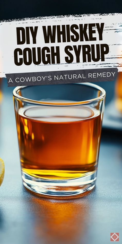 Make your own DIY whiskey cough syrup with this cowboy-approved natural remedy. Perfect for soothing coughs and colds, this homemade syrup is easy to make and effective. Save this pin for a tried-and-true cowboy remedy! Whiskey Cold Remedy, Whiskey Cough Remedy Honey, Hot Toddy For Cough, Whiskey And Honey For Cough, Honey Lemon Whiskey Cough Remedy, Homemade Cough Syrup With Whiskey, Hickory Syrup, Whisky Honey, Honey For Cough