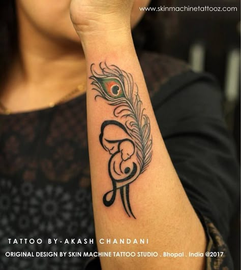 We have the best Mom tattoos that you're Mom will love , here is another custom masterpiece designed by our studio   Tattoo by Akash Chandani @the_inkmann  Checkout my page for more unique Mom Tattoos ❤️  Email for bookings - skinmachineteam@gmail.com www.skinmachineteam@gmail.com  #art #follow #tattoo #tattoos #tattooed #tattooedmen #ink #inkedmen #inkedguys #customtattoo #custommade #art #follow #followme #nametattoo #trishul #maapaatattoo #custommade #originaldesign #customtattoos #peacockf Unique Mom Tattoos, Feather Tattoo Black, Tattoo Designs Unique, Kali Tattoo, Ma Tattoo, Krishna Tattoo, Om Tattoo Design, Peacock Feather Tattoo, Peacock Tattoo