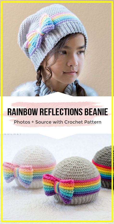 Easy Crochet Beanie Pattern, Crochet Hat Pattern Kids, Easy Crochet Beanie, Cordon Crochet, Rainbow Hats, Crochet Baby Beanie, Crochet Rainbow, Simply Crochet, Crochet Kids Hats