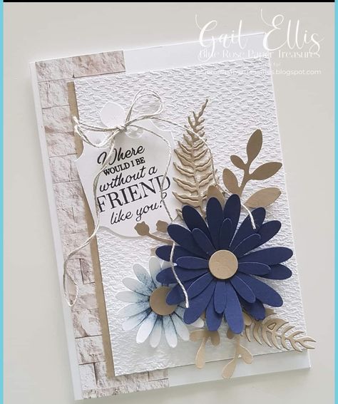 Homemade Cards With Flowers, Handmade Flower Cards, Gail Ellis, Cheerful Daisies, Daisy Cards, Homemade Birthday Cards, Spring Cards, Paper Punch, Stamping Up Cards