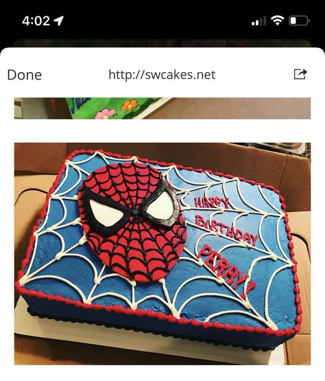 Birthday Cake Square, Spider Man Birthday Cake, Man Birthday Cake, Spidey Birthday, Spider Man Birthday, Spiderman Birthday Cake, Bday Party Kids, Cake Kids, 5 Birthday