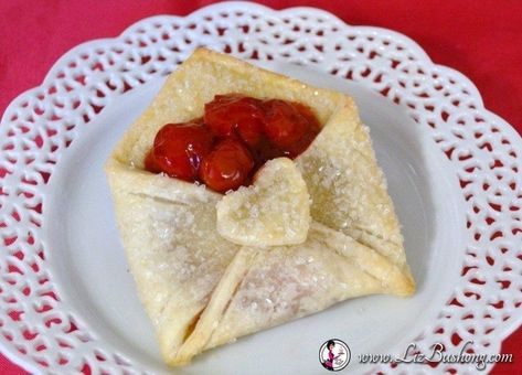 Pie Envelopes Are Better Than A Valentine's Day CardDelish Valentines Healthy Snacks, Sweet Cherry Pie, Valentines Snacks, The Cheesecake Factory, Dessert Aux Fruits, Valentines Day Desserts, Valentines Day Food, Cherry Pie Filling, Valentines Food