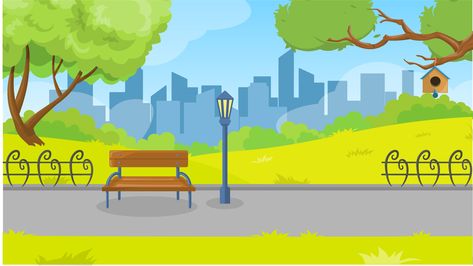 Cartoon Park Background by Cartoons.co Home Animation, Cartoon Park, Park Background, Nature City, Background Cartoon, City Park, City Landscape, Scene Design, Cartoon Background