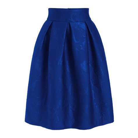 SheIn(sheinside) Royal Blue Jacquard Flare Midi Skirt ($30) ❤ liked on Polyvore featuring skirts, blue, royal blue skirt, jacquard skirt, flared skirt, flare skirt and knee high skirts Flare Midi Skirt, Royal Blue Skirts, Jacquard Midi Skirt, Midi Skirts Style, Blue Midi Skirt, Hot Skirts, Mid Calf Skirt, Knee Length Skirts, Calf Length Skirts