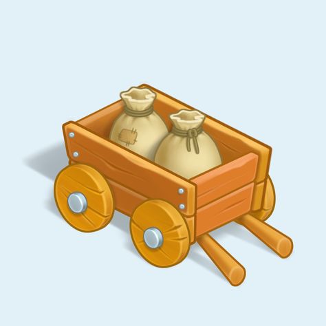 Market Square on Behance Square Objects, Wooden Wheelbarrow, Truck Games, Wooden Cart, Game 2d, Props Concept, Farm Games, 2d Game Art, Market Square