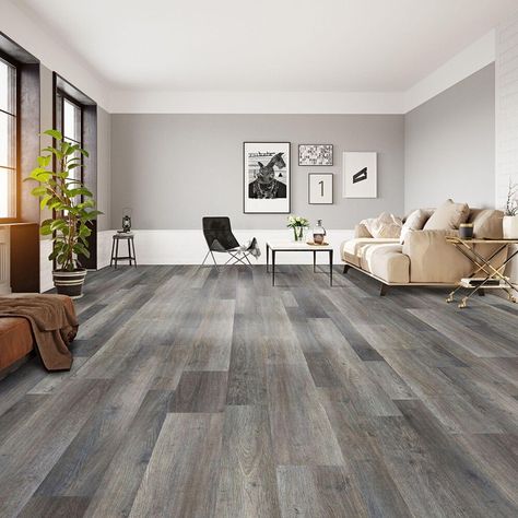 Southwind Lvt Authentic Mix Weathered Shingle 5" x 19.5" Luxury Vinyl Plank | NFM Grey Wood Floors Living Room, Grey Vinyl Plank Flooring, Grey Flooring Living Room, Living Room Wood Floor, Grey Wood Floors, Flooring Trends, Luxury Vinyl Plank Flooring, Best Flooring, Basement Flooring