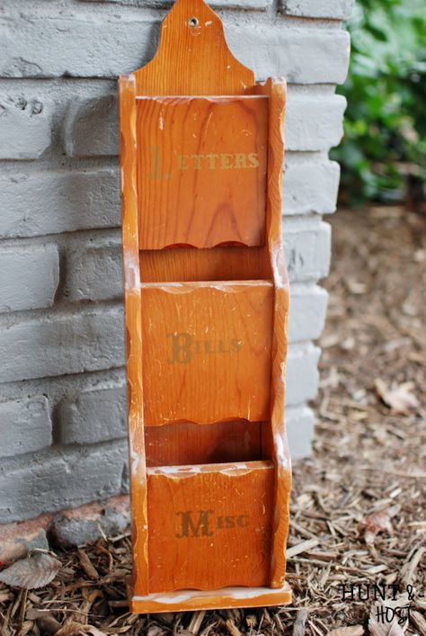 Recycled Mailbox – A Start to Organizing For Fall Aging Terra Cotta Pots, Mailbox Makeover, Diy Mailbox, Chalky Paint, Mail Holder, A Start, Diy Holder, Letter Holder, Painted Letters