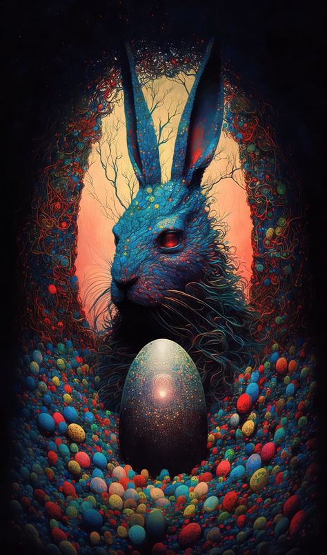 Horror Rabbit, Creepy Easter, Odd Art, Bloodborne Art, Easter Wallpaper, Easter Eggs Chocolate, Chocolate Bunny, Rabbit Art, Easter Art