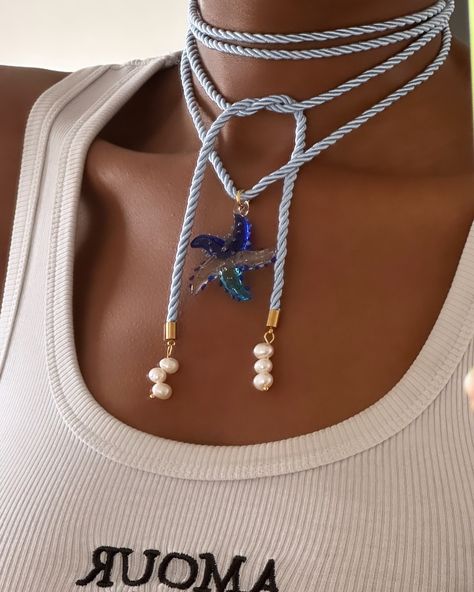 fun newness overload just intime for the sunshine ⭐️🐠✨🫐💚🌞🎀✨ #handmadejewelry #statementnecklace #summerjewelry Choker Pearl Necklace, Beachy Necklace, Choker Pearl, Blue Starfish, Necklace Chunky, Handmade Fashion Jewelry, Summer Necklace, Necklace Charm, Necklace Statement