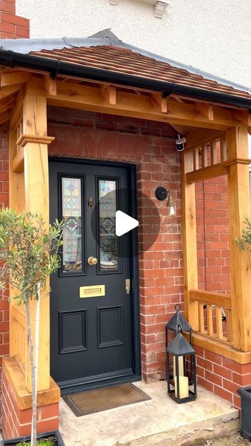 Katherine | Interior design & DIY on Instagram: "I get asked all the time where we got our front door from and how much it cost, so here’s the info👇

•the door is from Traditional Front Doors in Stockport near Manchester. They make new hardwood doors or customise old doors to fit your space. This is an old door they also made us a new frame.

•we could choose the colours and design of the stained glass. We had it encapsulated which means the stained glass is set between 2 other panes of glass to improve security and retain heat.

•it cost £2,800 and the frame was an extra £450 (incl VAT). This was in late 2020.

•we had it fitted by a local builder / joiner. It wasn’t a simple replace job as there was a brick porch and uPVC door on the front when we bought the house (definitely not the or Oak Porch, Brick Porch, Upvc Door, Traditional Front Doors, Hardwood Doors, New Frame, Oak Doors, Old Door, Interior Design Diy