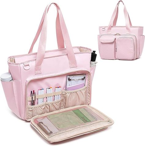 On Amazon.Fasrom Teacher Tote Bag with Laptop Compartment, Teacher Work Bag for Women and Teaching Supplies, Pink (Patent Design) #ad #affiliate #iearncommission Nursing School Essentials, Office Room Design, Go Vacation, Work Bags Laptop, Teacher Work, Teacher Tote Bag, Medical Bag, Nurse Bag, Teacher Bags