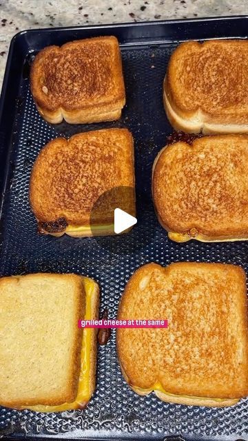 Stephanie Gigliotti on Instagram: "Grilled cheese �😋Lunch Lady style 😏 would you try this method? #grilledcheesehack #lifehacks #momhack" How To Make Grilled Cheese, Grilled Cheese In The Oven, Oven Grilled Cheese, Grilled Cheese In Oven, Baked Grilled Cheese, Pork Loin Ribs, Making Grilled Cheese, Best Grilled Cheese, Easy Oven