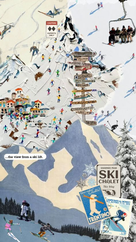 Skiing Aesthetic, Ski Aesthetic, Dorm Art, Ski Posters, Ski Season, Winter Print, My Art Studio, Vintage Ski, Photo Wall Collage