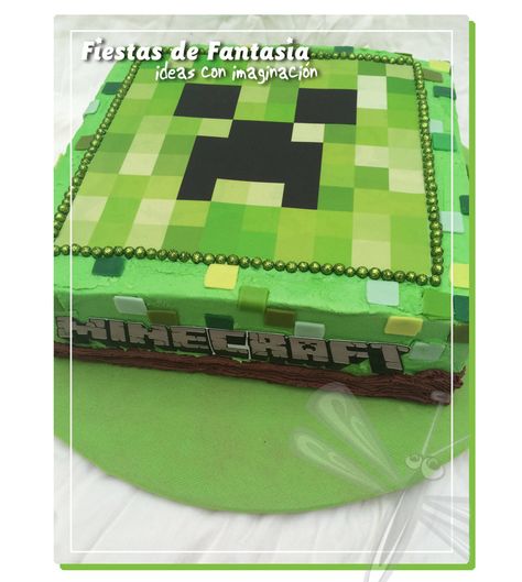 Creeper cake minecraft pastel Minecraft Cake Creeper, Girly Minecraft Cake, Minecraft Cake Build, Cake Build Minecraft, Creeper Cake, Cake Minecraft, Minecraft Cake Grass Block, Minecraft Cake, Creepers