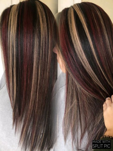 Rambut Brunette, Hair Color Streaks, Hair Streaks, Dyed Hair Inspiration, Hair Dye Ideas, Pretty Hair Color, Dye Colors, Hair Color Highlights, Hair Makeover