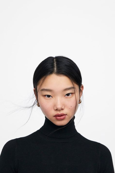 BASIC TURTLENECK SWEATER - Item available in more colors Headshot Drawing, Yoon Young Bae, Monolid Makeup, Face Drawing Reference, Motion Design Video, Female Pose Reference, Design Video, Beauty Shoot, New Clothes