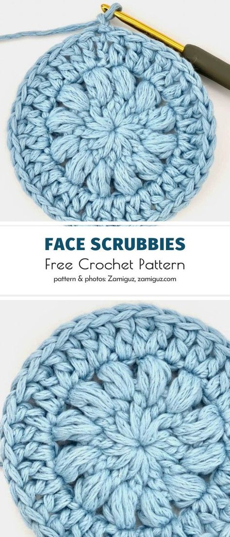 Crochet Square Scrubbies, Crochet Face Washer, Crochet Puff Stitch Face Scrubbies, Simple Crochet Scrubbies, Diy Crochet Scrubbies, Shower Scrubby Crochet, Crochet Face Scrubbie Basket, Crochet Face Washcloth, Makeup Rounds Crochet