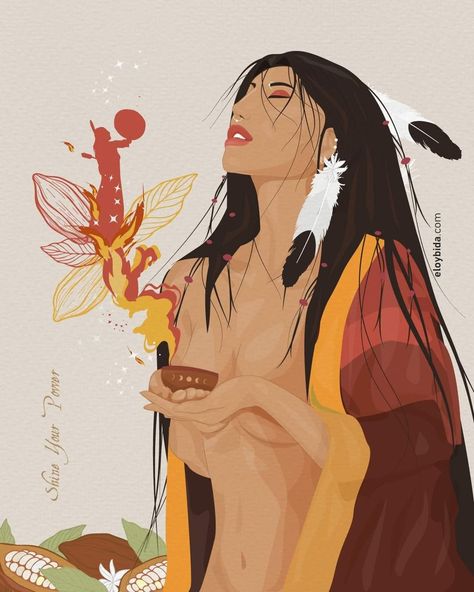 Healing Illustration, Native American, Cocoa, Healing