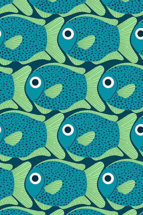 Another fun retro nautical textile design to get you in the mood for summer! A cute colorful fish pattern in a finnish design inspired mid-century modern patten. A perfect way to add whimsy to all your bathroom and home accessories! #aesthetic #wallpaper Modern Textiles Patterns, Retro Nautical, Nautical Prints, Nautical Colors, Tropical Sea, Accessories Aesthetic, Sea Print, Nautical Pattern, Modern Textiles