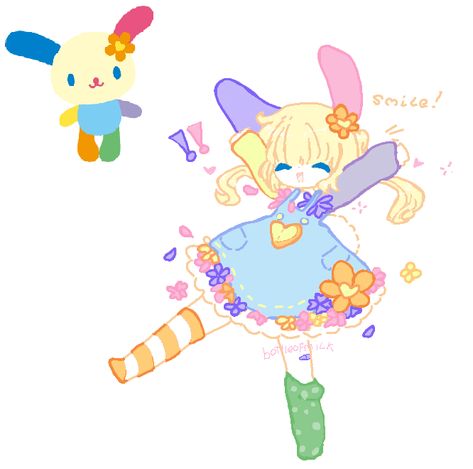 Usahana Sanrio Fanart, Sanrio Gijinka, Kidcore Oc Art, Sanrio Oc, Agere Art, Sanrio Fanart, Kidcore Oc, Sanrio Usahana, Kidcore Art