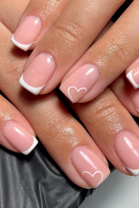 Short Almond Acrylic Nails Natural Pink, Simple Bridesmaid Nail Ideas, Nail Ideas Not Acrylic For Kids, Nail Designs For Short Bitten Nails, Super Short Simple Nails, Nail Ideas For Kids Simple, Graduation Nail Inspo Short, Cute French Tips Short, Cute Nails For Middle School