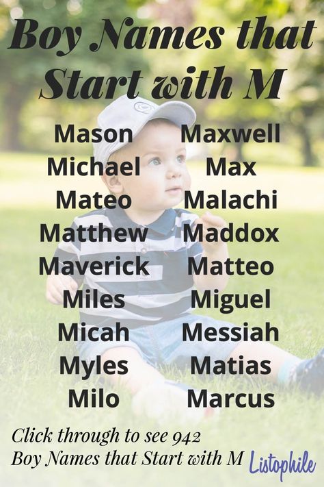 List Of Boy Names, Names Starting With M, Babies Names, Male Names, M Names, Names For Boys List, Cool Boy Names, Sweet Baby Names