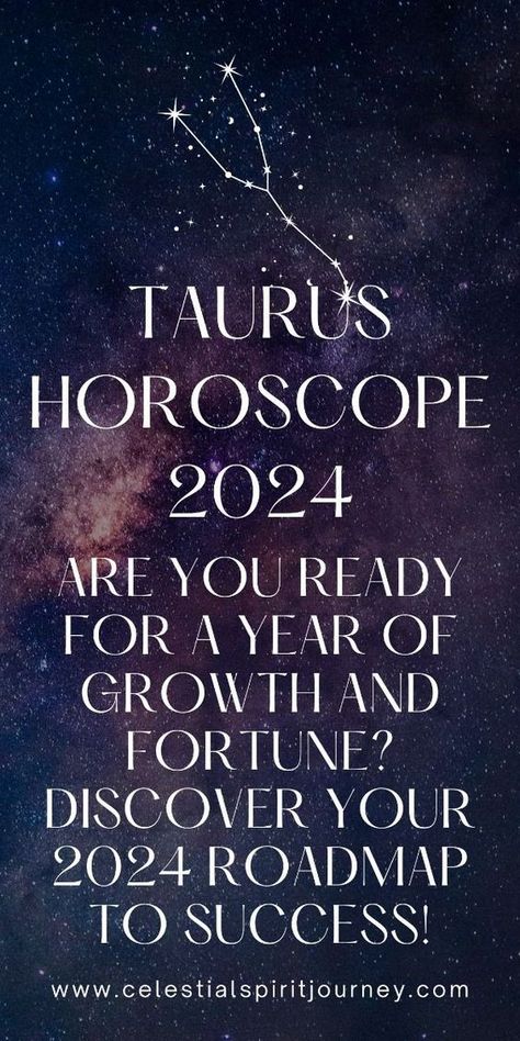 Taurus, 2024 promises a year of expansion and fortune! Jupiter and Uranus align in your sign, opening up incredible opportunities for personal and financial growth. Whether you're looking for stability or ready to explore new horizons, this is your moment. Find out how you can maximize the cosmic energy to improve your life. 👉 Discover your Taurus 2024 horoscope today! Celestial Spirit, Taurus Horoscope, Tarot Prediction, Yearly Horoscope, The Company You Keep, Financial Growth, Numerology Numbers, Horoscope Taurus, Astrology And Horoscopes