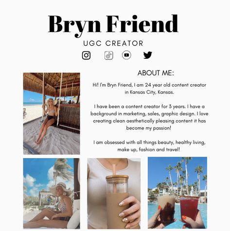 Below is my UGC Portfolio template #ugcportfolio #ugc #ugctemplate #ugcportfoliotemplate Content Portfolio, Ugc Portfolio Template, Ugc Content, Portfolio Template, Portfolio Templates, Make Money, How To Make Money, Portfolio, Money