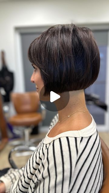 Justin Dillaha on Instagram: "Seriously… who doesn’t love a short bob and bangs?! This one on the beautiful @noele_walker !!   #bobhaircut #bobhairstyles #bobswithbangs #shorthairspecialist #swflhairstylist" Chin Length Bob With Fringe, Bangs And Bob Haircut, Short Bobs With Bangs For Thick Hair, Short Hair With Bangs Fine Hair, Short French Bob Thick Hair, Short Bob With Fringe Bangs, Bob With Short Fringe, Medium Bob Haircut With Bangs, Tapered Bob Haircut