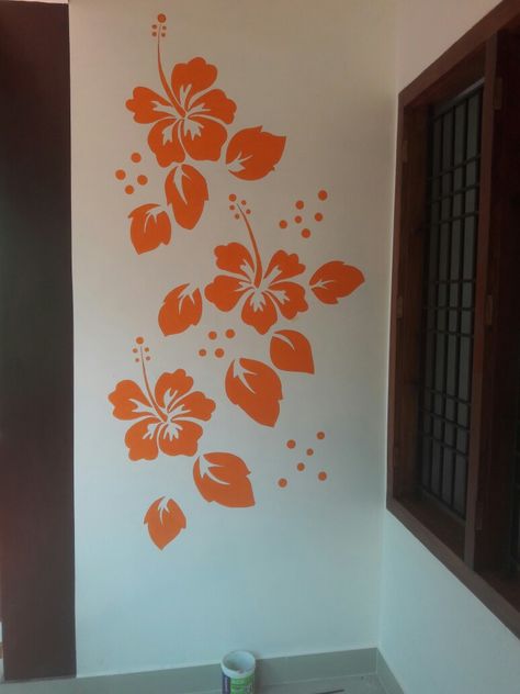 Ideas Para Pintar Paredes Originales, Mandala Wall Art Murals, Flower Wall Painting, Buddha Wallpaper Iphone, Simple Wall Paintings, Summer Template, Wall Stencil Designs, Home Wall Painting, Wall Drawings