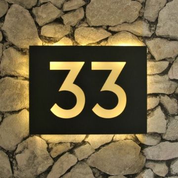 House Number Plaques, Solar House Numbers, Illuminated House Numbers, Led House Numbers, House Numbers Diy, Led House, Backlit Signs, Metal House Numbers, Modern House Number