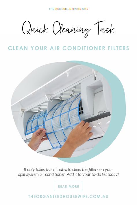 Split System Air Conditioner, Organised Housewife, Air Conditioner Filters, Clean Air Conditioner, Kitchen Utensil Organization, Split System, Fridge Storage, Organisation Hacks, Cleaning Dust