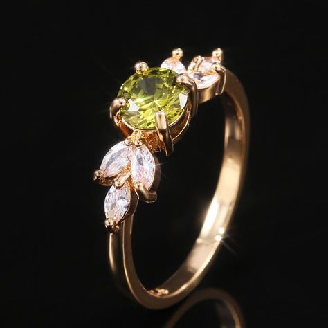 Flower Olive Green Round Marquis Gemstone Zircon Rings For Women, Pd129 Stone: Cubic Zircon Material: Gold Plated Brass Attractive Packaging Buy Any 2 Items For $25 (Make Bundle) 100% Brand New Thank You! Peridot Wedding Ring, Luxury Rings, Zircon Ring, Green Peridot, Love Ring, Rings For Women, Topaz Ring, Wedding Rings For Women, 925 Silver Rings