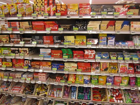 Candy aisle in Tokyo grocery store Grocery Store Isles, Candy Isle, Grocery Store Aisle, Vintage Suburban, Grocery Aisle, Candy Aisle, Store Snacks, Muslim Countries, 7 Eleven