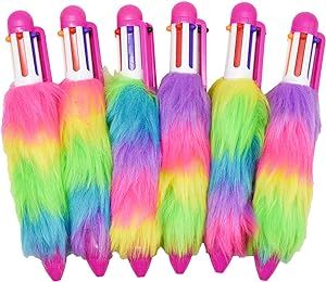 Maydahui 6 Pcs 6-in-1 Multicolor Fluffy Retractable Ballpoint Pen 6 Colors Shuttle Rainbow Plush 0.5 mm Pens for Students Teachers Office School Supply Stationery Carnival Party Favors Carnival Party Favors, Rainbow Plush, Teacher Office, Student Teacher, Pen Refills, Carnival Party, Ballpoint Pens, Office Products, Office School