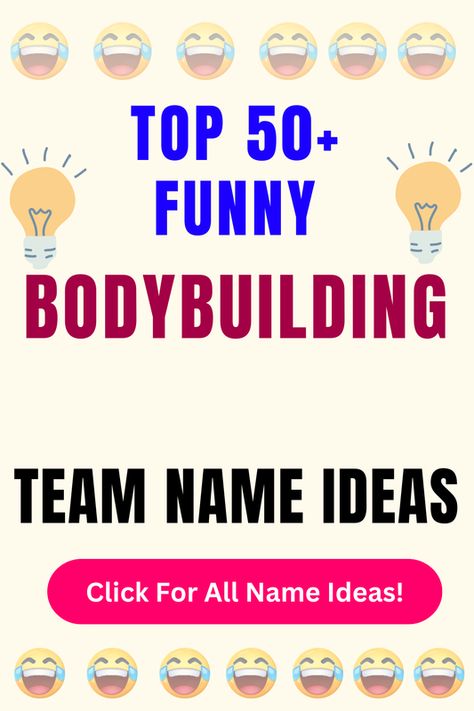 Check Out The Top 50+ Funny Bodybuilding Team Name Ideas. Click For All 200+ Bodybuilding Team Name Ideas! Crossfit Team Names Funny, Workout Group Names Ideas, Team-colored T-shirt With Team Name For Training, Team Spirit Dri-fit T-shirt With Team Name, Black Workout T-shirt With Team Name, Derby Names, Bodybuilding Humor, Demolition Derby, All Names