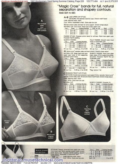 1981 Montgomery Ward Spring Summer Catalog, Page 220 - Catalogs & Wishbooks Bra Models, Montgomery Ward, City Chic, Fall Winter, Spring Summer, Plus Size, Bra