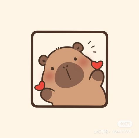 Capybara Cute, Cute Capybara, Images Kawaii, Karakter Disney, Art Drawings For Kids, Simple Doodles, Cute Wallpaper Backgrounds, Phone Themes, Cute Doodles