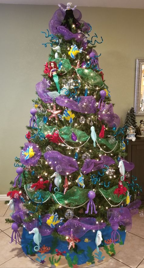 The little Mermaid Christmas tree 2019 Little Mermaid Christmas Tree, Little Mermaid Christmas, Frozen Christmas Decorations, Frozen Christmas Tree, Mermaid Christmas Tree, Lego Christmas Tree, Mermaid Christmas Ornaments, Disney Christmas Decorations, Disney Christmas Tree