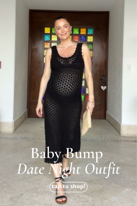 I'm loving this crocheted bodycon dress! It's bump friendly and perfect for date night or a GNO. Tap to shop! Third Trimester Workout, Sculpt Society, Night Dinner Outfit, Date Night Dress, Dinner Outfits, Date Night Dresses, Pregnancy Workout, Body Sculpting, Workout Gear