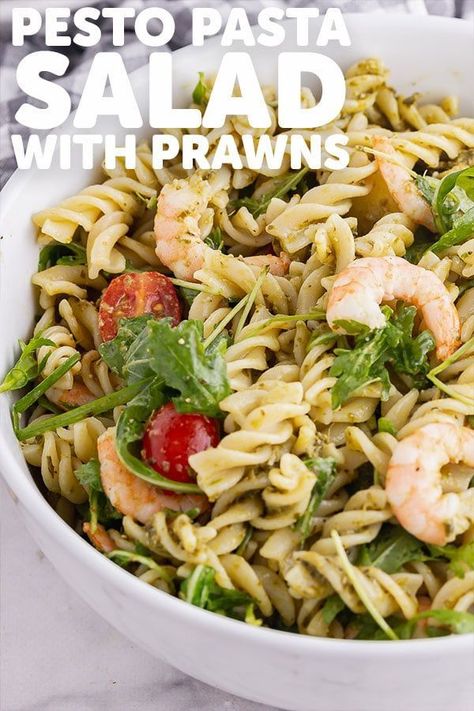 Cold Pesto Pasta, Cold Pesto Pasta Salad, Recipe With Tomatoes, Prawn Pasta, Pasta Salad Ingredients, Pesto Pasta Salad, Summer Recipe, Best Salad Recipes, Healthy Summer Recipes